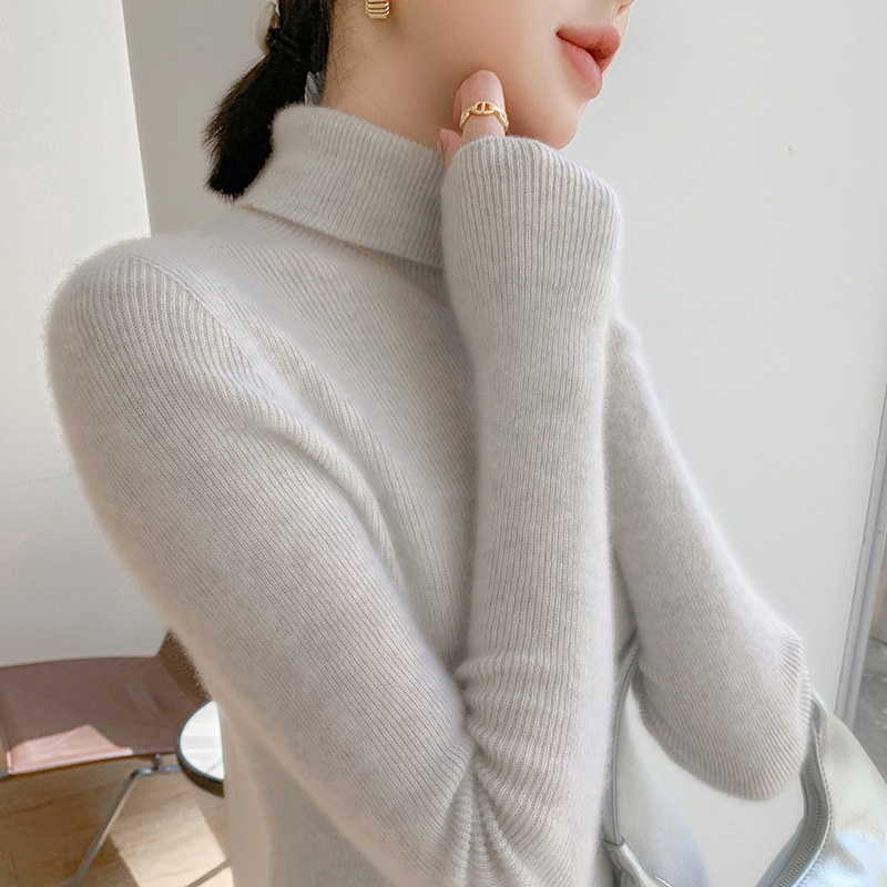 Women Ribbed Turtleneck Long Sleeve Knit Sweater