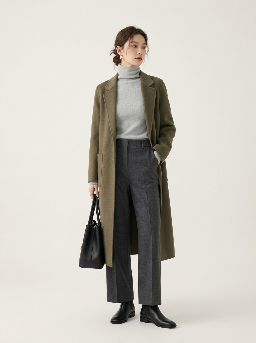 Women Ribbed Turtleneck Long Sleeve Knit Sweater