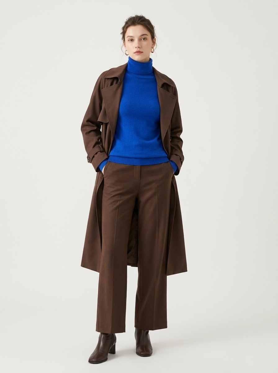 Women Ribbed Turtleneck Long Sleeve Knit Sweater