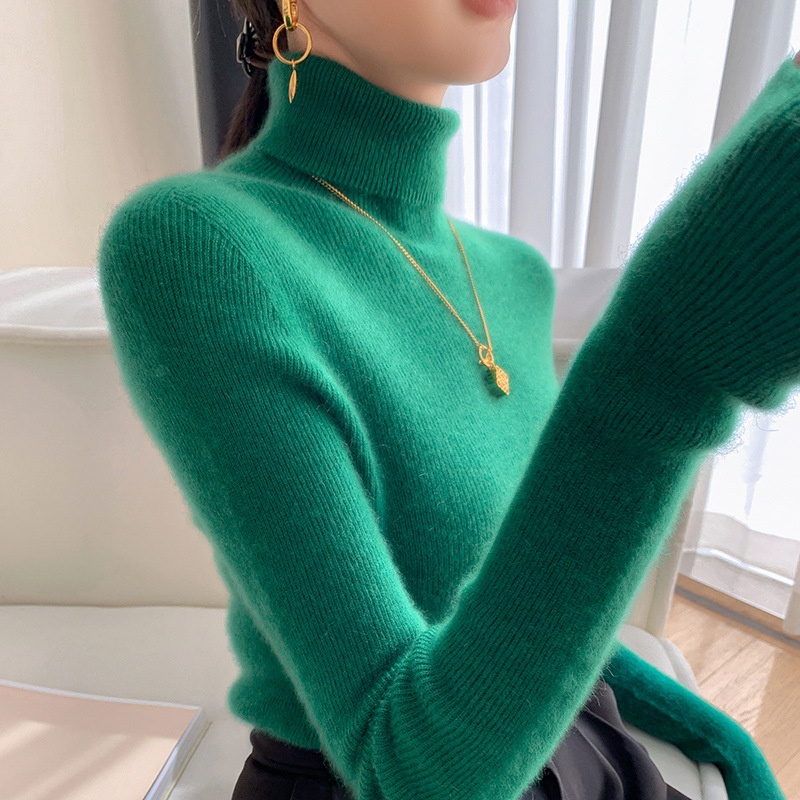 Women's Ribbed Knit Turtleneck Long Sleeve Sweater