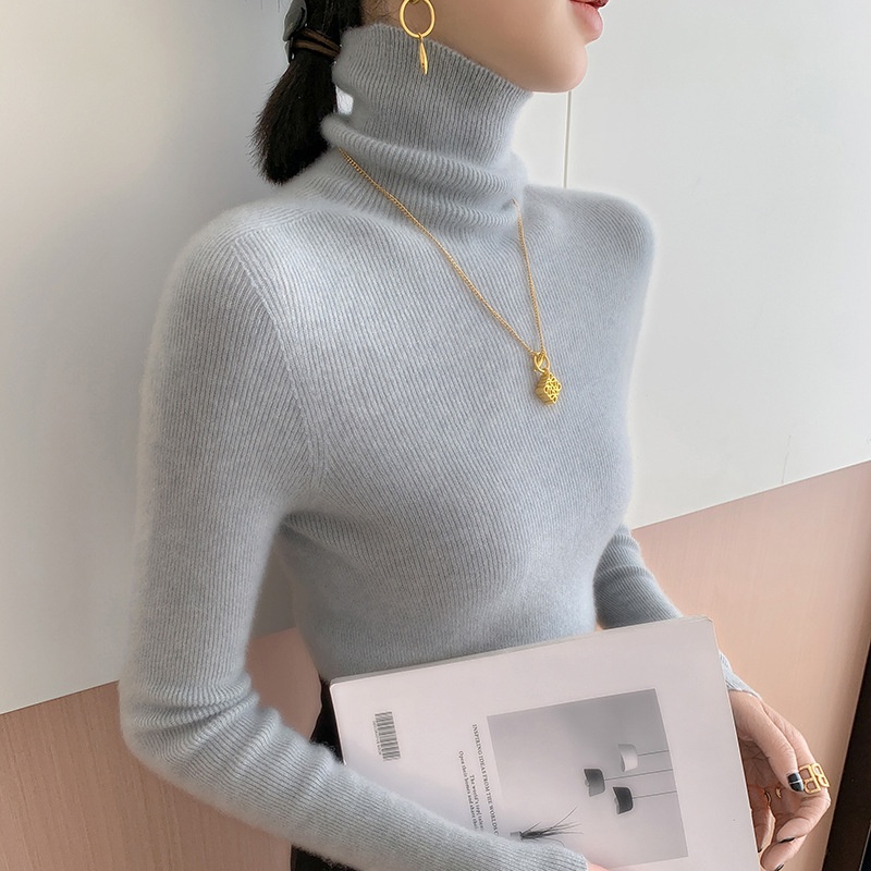 Women's Ribbed Knit Turtleneck Long Sleeve Sweater