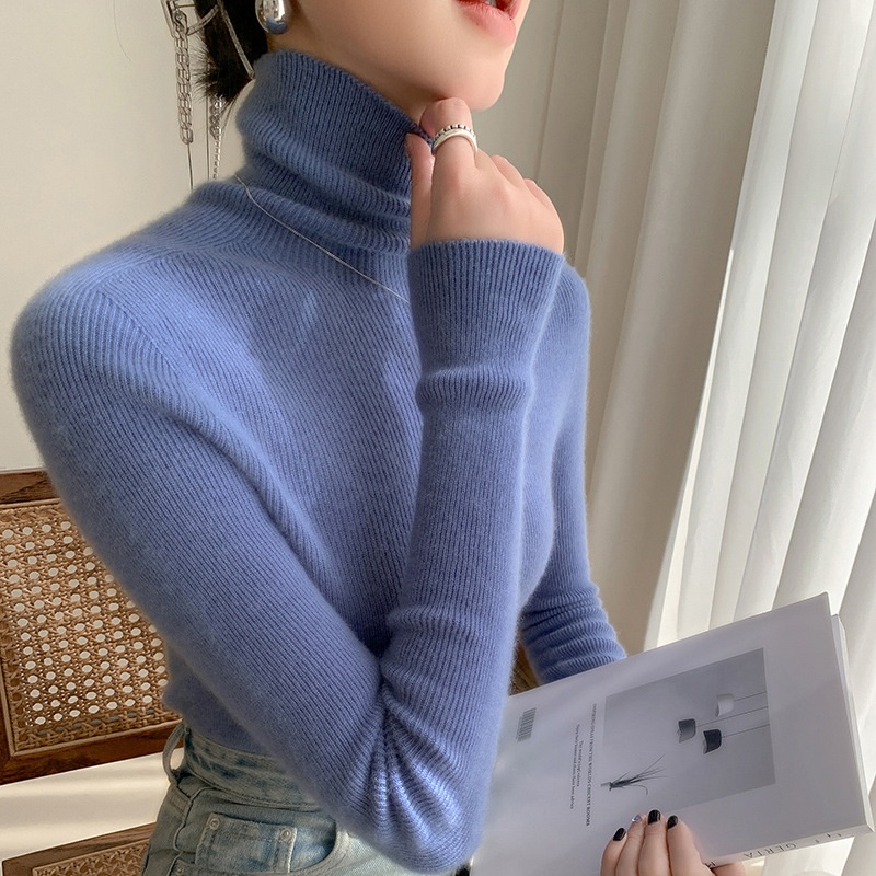 Women's Ribbed Knit Turtleneck Long Sleeve Sweater