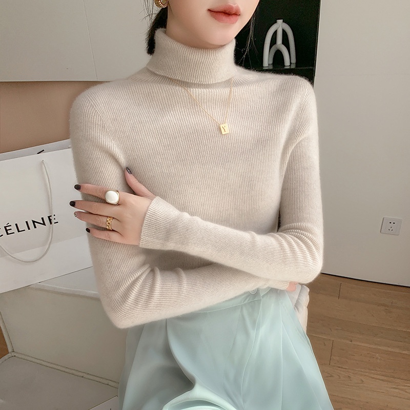 Women's Ribbed Knit Turtleneck Long Sleeve Sweater