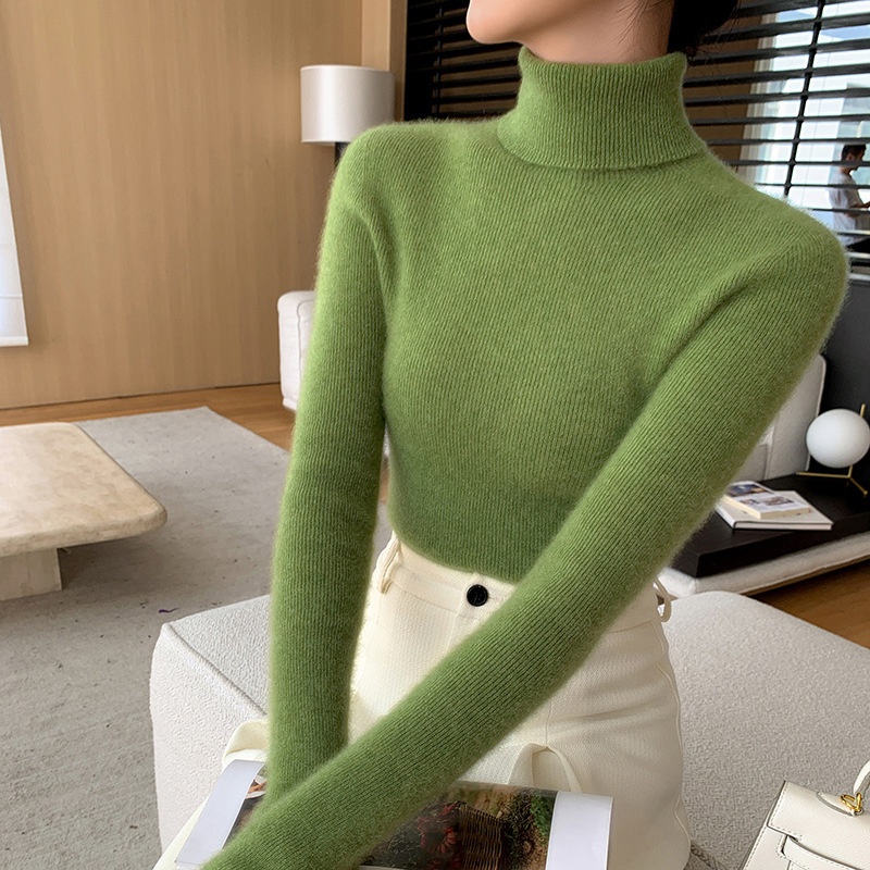 Women's Ribbed Knit Turtleneck Long Sleeve Sweater