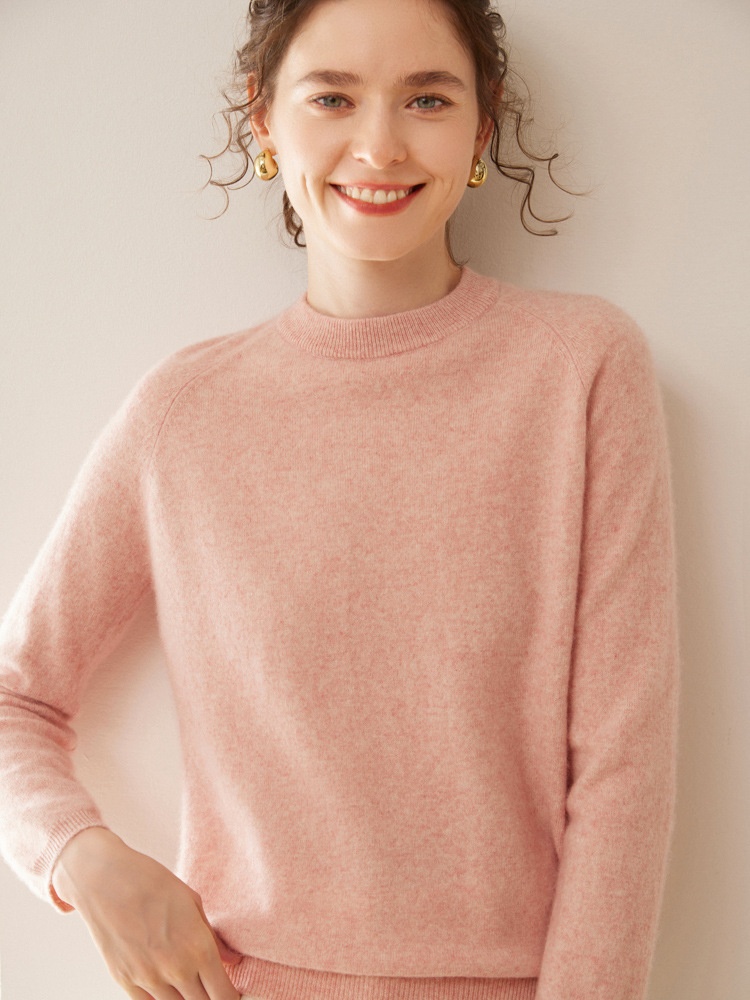 Women's Crewneck Raglan Long Sleeve Knit Pullover Sweater