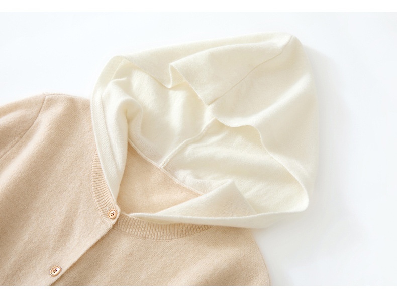 Women's Layered Hooded Knit Button Cardigan