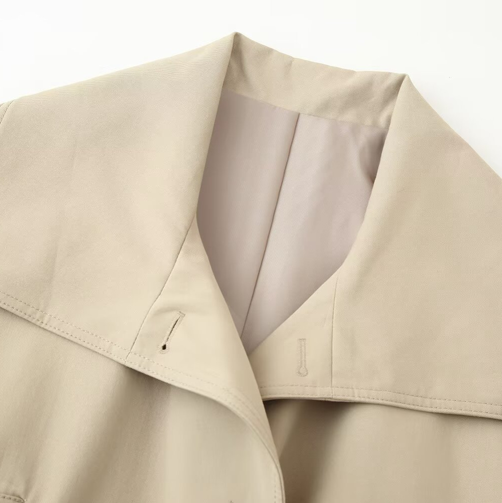 Women's Trench Coat with Belt - European Style Casual Chic KUN-00072