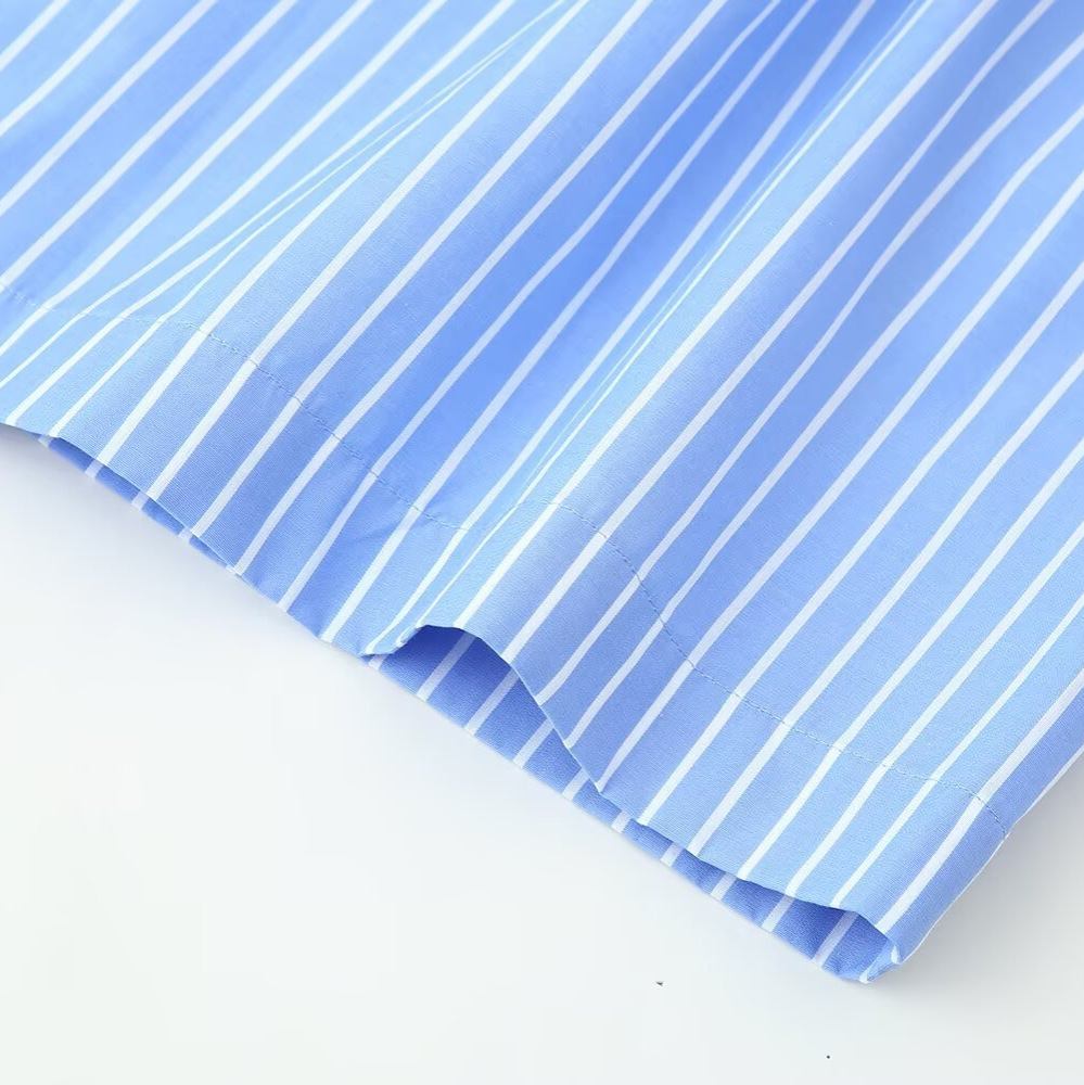 Striped Scarf Shirt Top - Versatile & Stylish KUN-00064