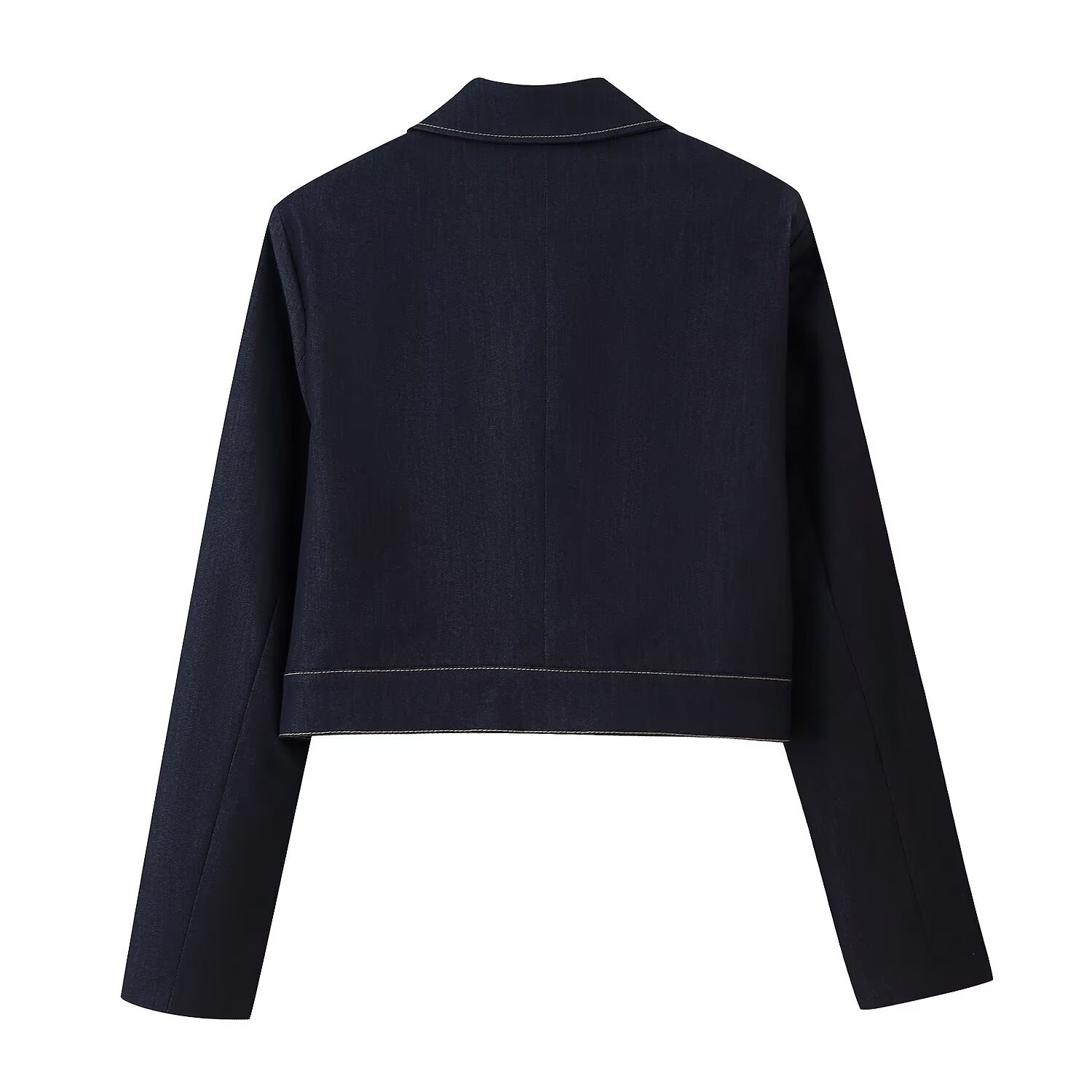 Women's Color Block Cropped Jacket Straight Leg Pants Set KUN-00064