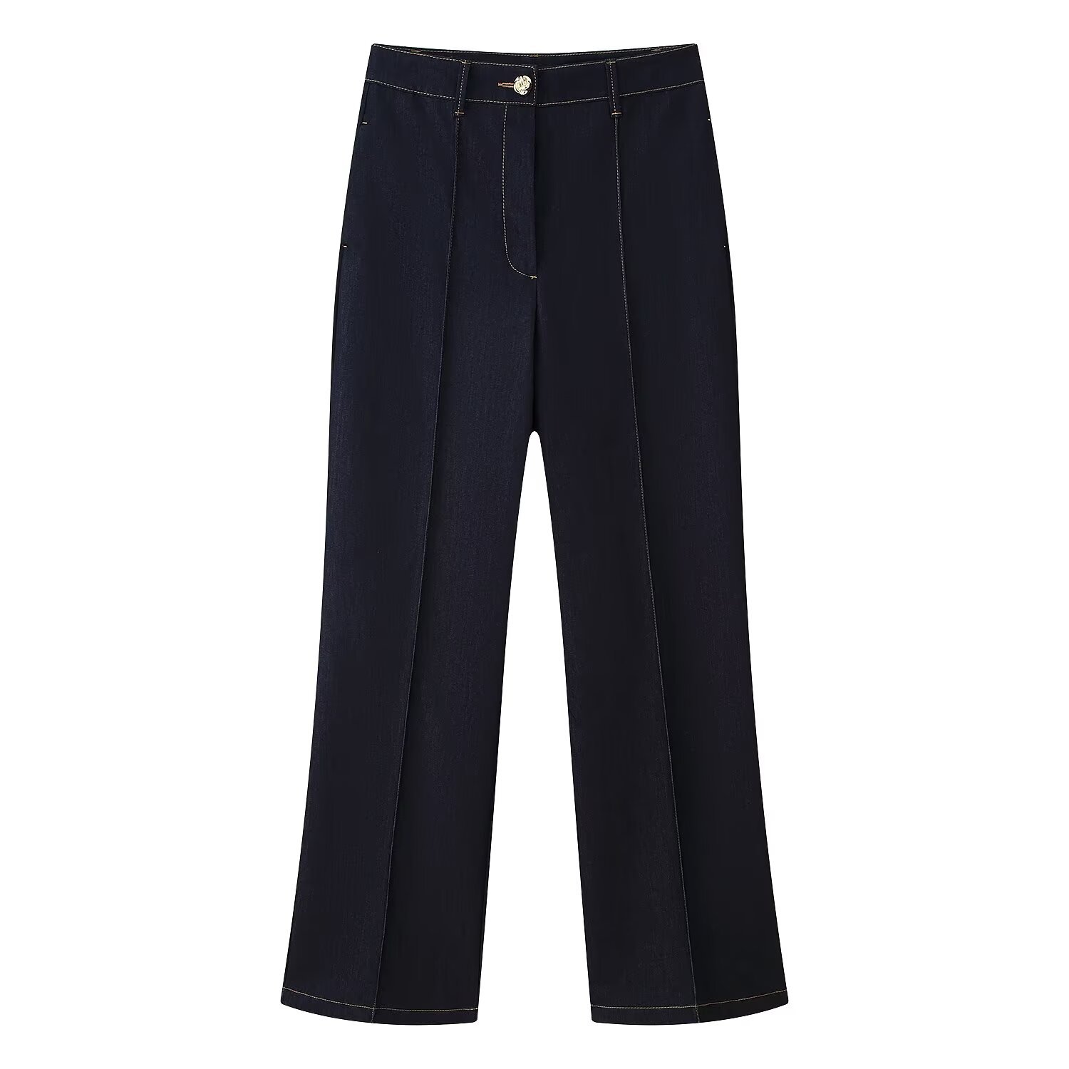 Women's Color Block Cropped Jacket Straight Leg Pants Set KUN-00064