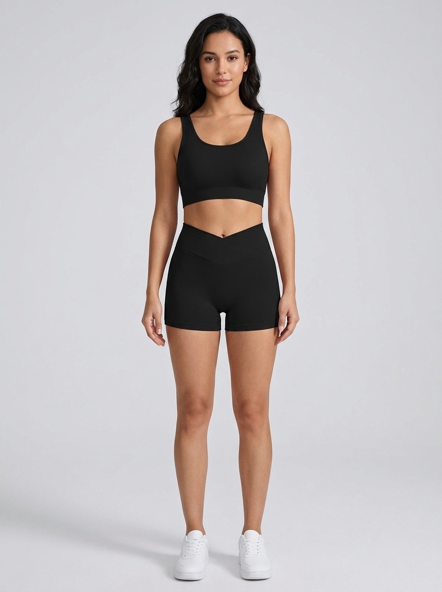 Slimming High-Intensity Quick-Dry Yoga Shorts Set with Sexy Vest for Women