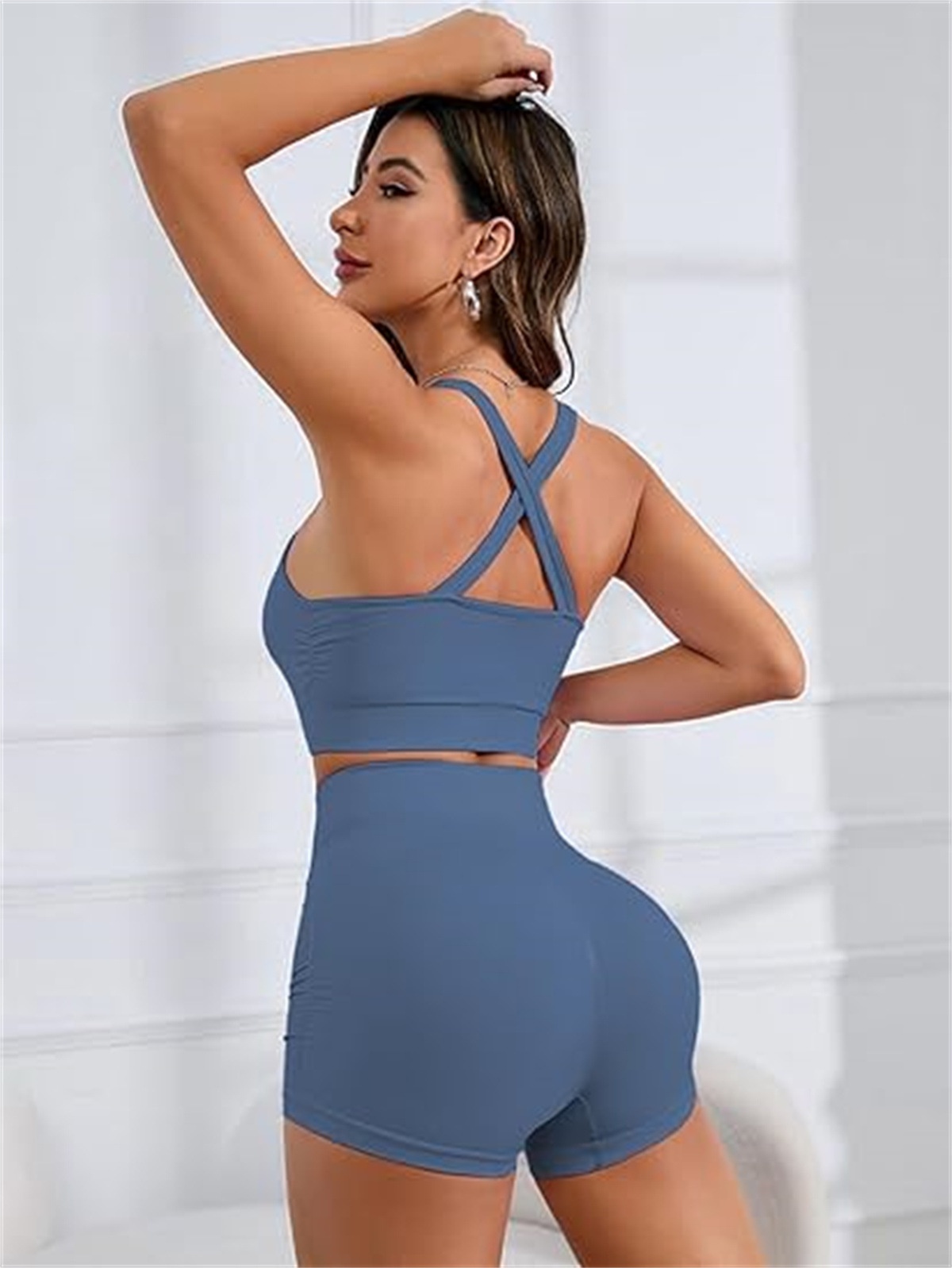 Slimming High-Intensity Quick-Dry Yoga Shorts Set with Sexy Vest for Women