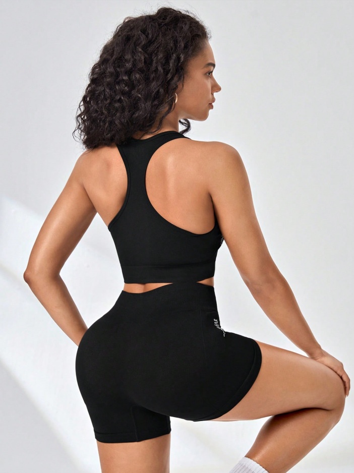 Slimming S-Shape Quickdry High-Elasticity Training Vest & Shorts Set for Women