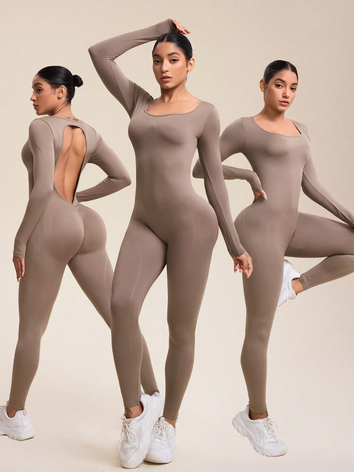Sexy Backless Slimming Quick-Dry Yoga Bodysuit for Women (without pads)