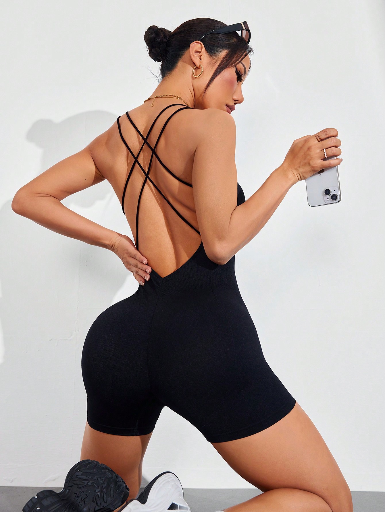 Sexy Slimming High-Elastic Quickdry Activewear Jumpsuit for Women