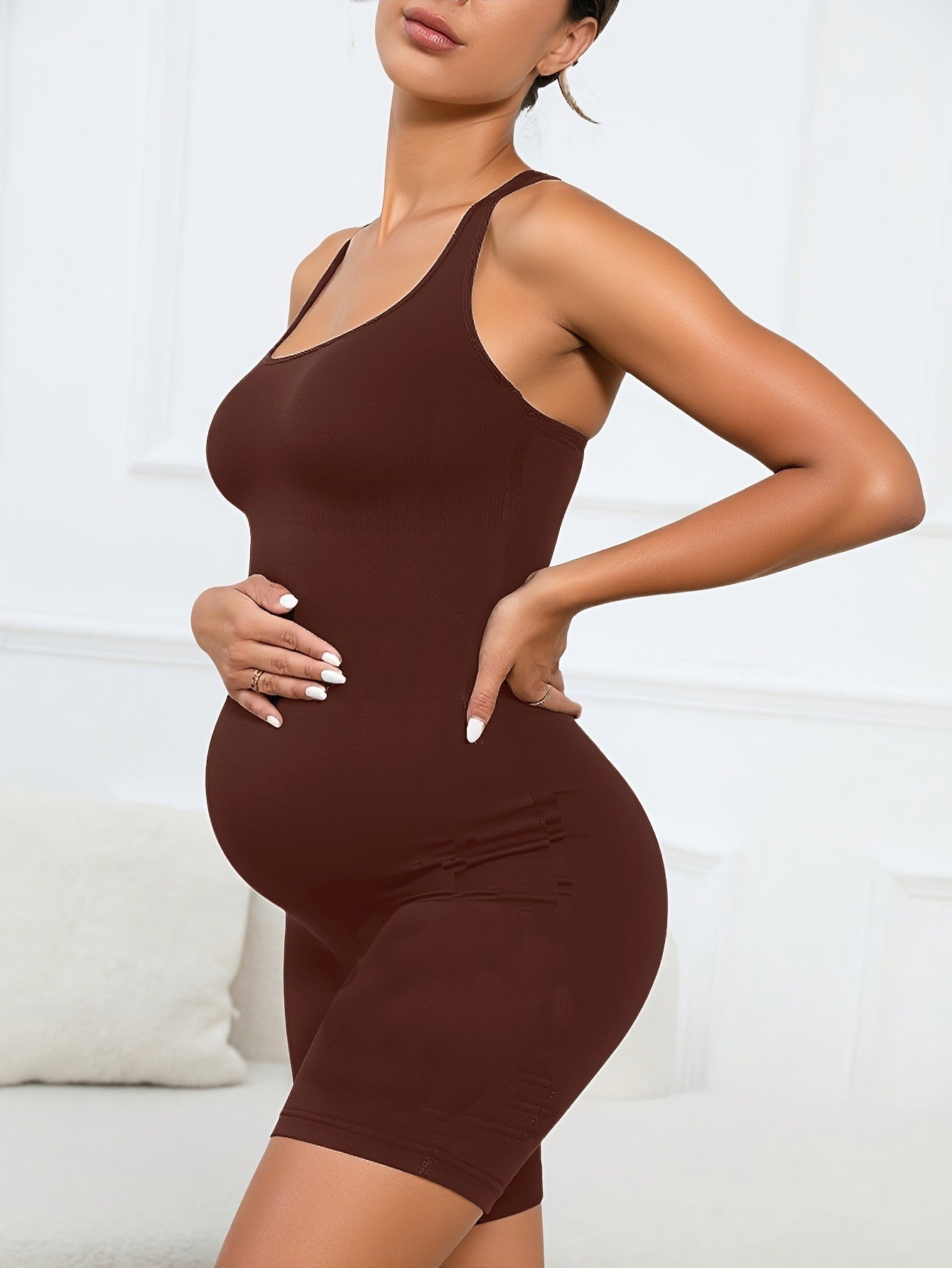 High-Elastic Slimming Maternity Bodysuit for Women with Sexy Peach Hip Lifting Yoga Fit (without pads)