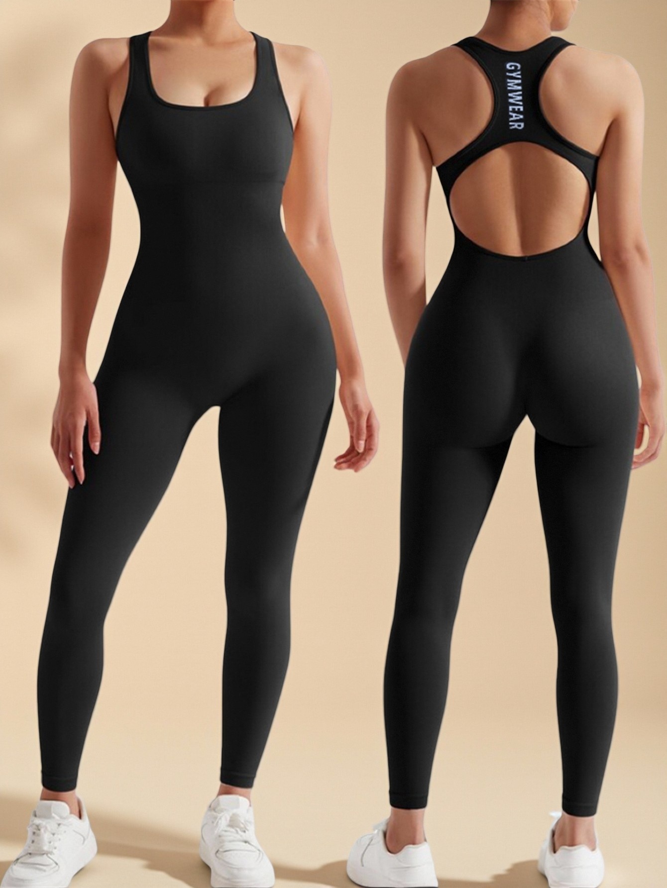 Backless High-Waisted Quick-Dry Yoga Bodysuit with Sexy S-Shape Fit for Women (without pads)