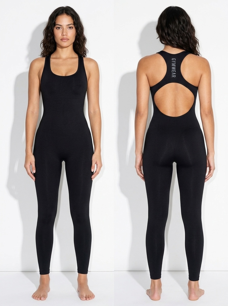 Backless High-Waisted Quick-Dry Yoga Bodysuit with Sexy S-Shape Fit for Women (without pads)