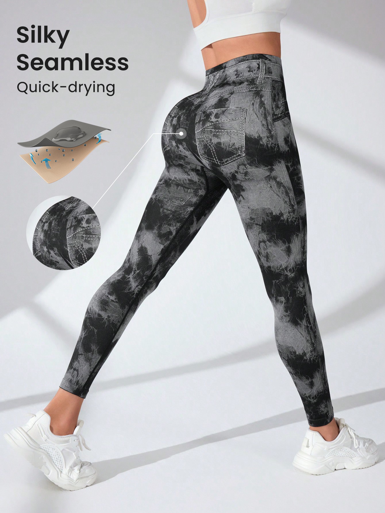High-Waisted Slimming Quickdry Sexy Hip-Lifting Fitness Leggings for Women