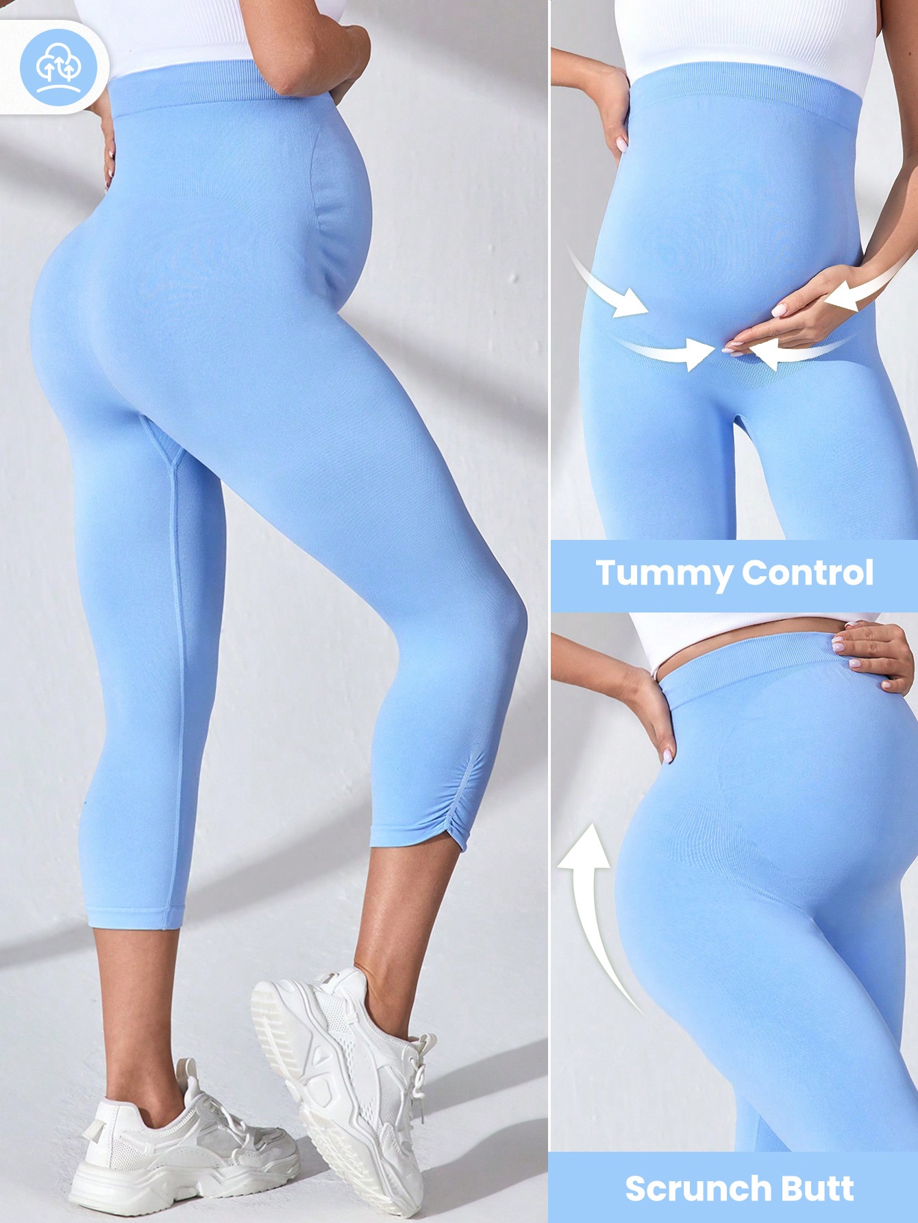 High-Waisted Quick-Dry Slimming Maternity Yoga Leggings with Belly Support for Women