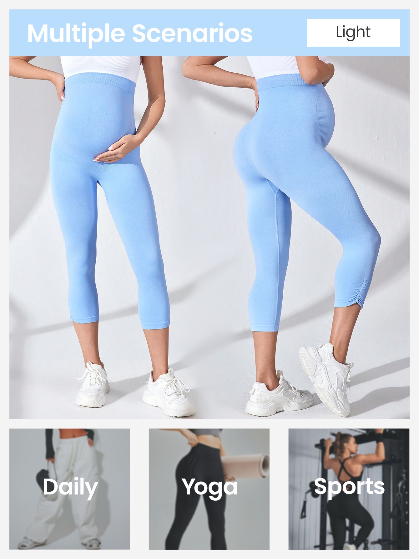 High-Waisted Quick-Dry Slimming Maternity Yoga Leggings with Belly Support for Women