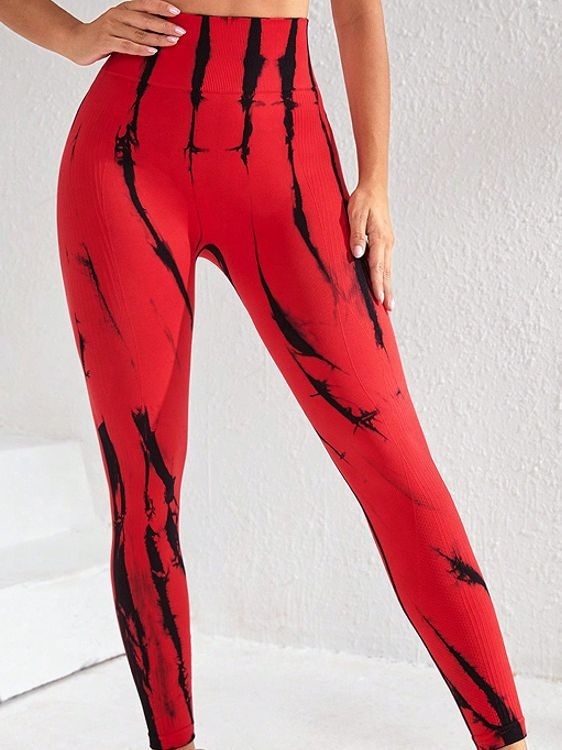 High-Waisted Tie-Dye Slimming Yoga Leggings for Women with Quick-Dry Function