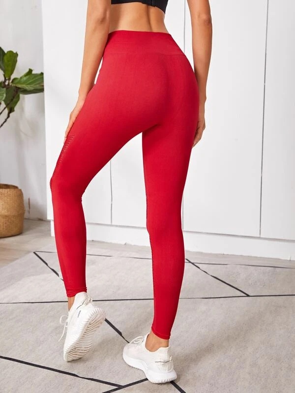 High-Waisted Slimming Quickdry Breathable Rhinestone Mesh Yoga Leggings for Women