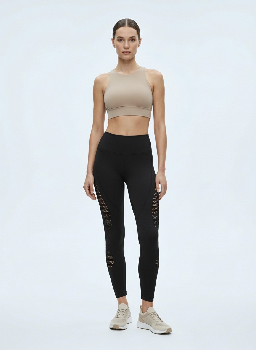 Slimming High-Waisted Breathable Quick-Dry Mesh Yoga Leggings for Women