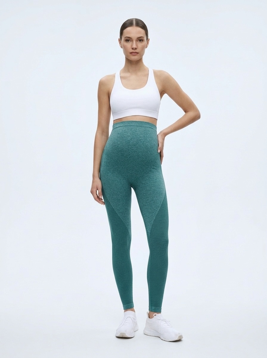 High-Waisted Comfy Quick-Dry Maternity Yoga Leggings for Women with Belly Support