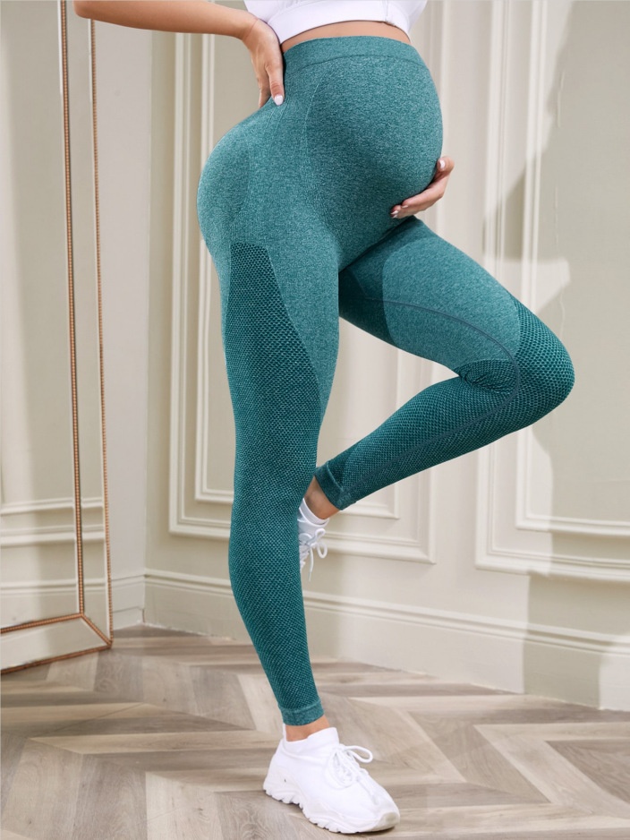 High-Waisted Comfy Quick-Dry Maternity Yoga Leggings for Women with Belly Support