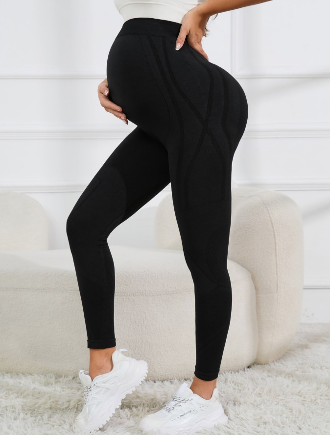 High-Waisted Slimming Maternity Yoga Pants with Belly Support for Pregnant Women in Autumn