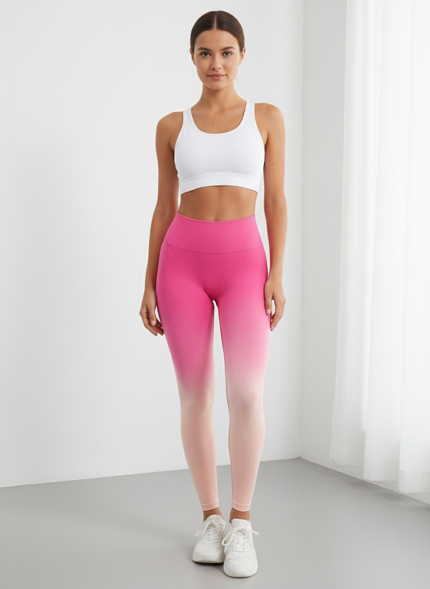 Gradient High-Waisted Slimming Lifting Yoga Leggings with Breathable Quickdry Function for Women