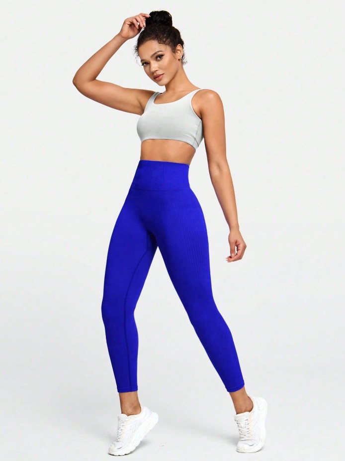 High-Waisted Slimming Jacquard Yoga Leggings with Hip-Lifting S-Shape Design for Women