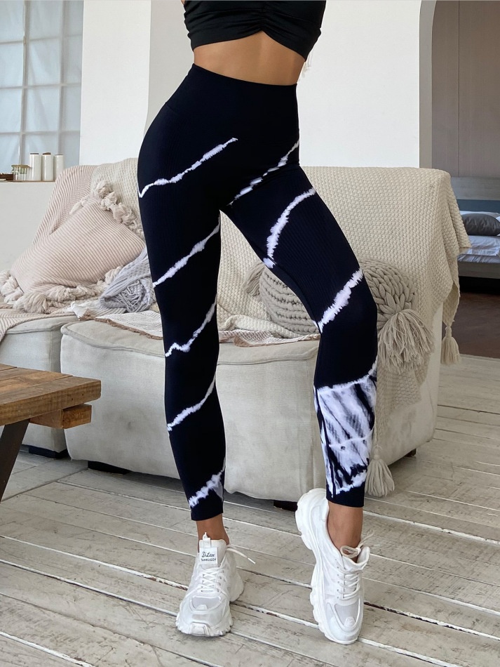 High-Waisted Slimming Quick-Dry Tie-Dye Yoga Leggings with Sexy S-Shape Fit for Women