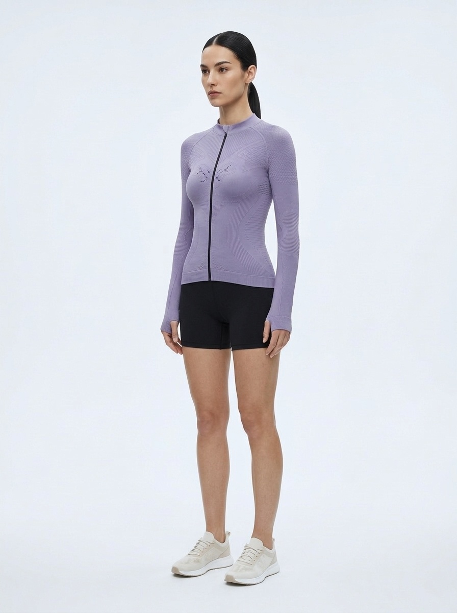 Slim Fit 3D Fitting Quickdry Circular-Knitted Long-Sleeved Training Jacket for Women