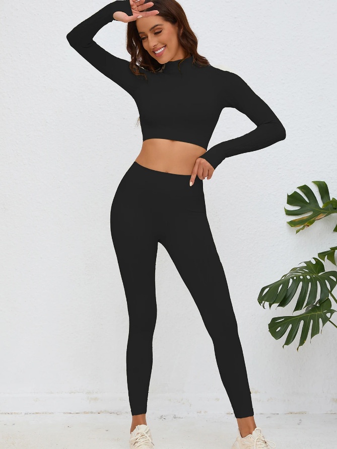 Slim Fit Quick-Dry Yoga Set with High-Waisted Slimming Leggings for Women