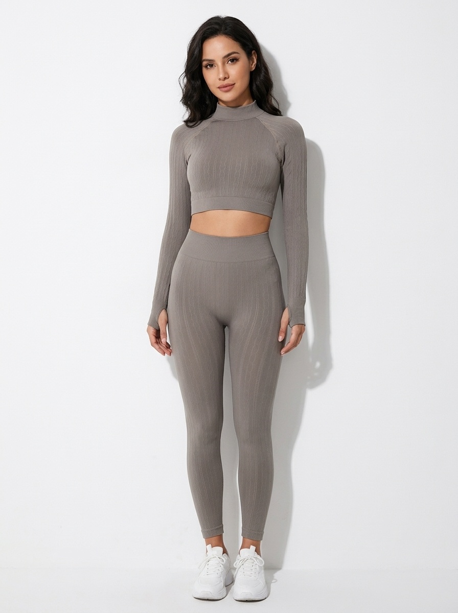 Slim Fit Quick-Dry Yoga Set with High-Waisted Slimming Leggings for Women