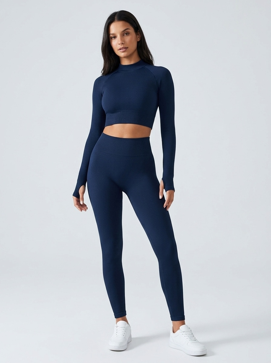 Slimming Quick-Dry Sexy S-Shape Winter Fitness T-Shirt & High-Waisted Leggings Set for Women (without pads)