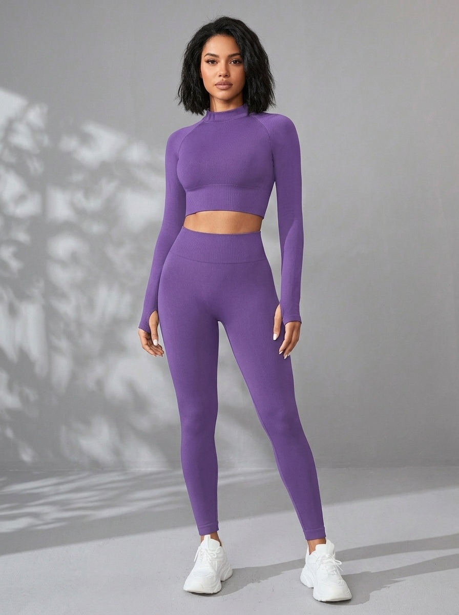 Slimming Quick-Dry Sexy S-Shape Winter Fitness T-Shirt & High-Waisted Leggings Set for Women (without pads)