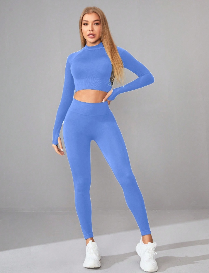 Slimming Quick-Dry Sexy S-Shape Winter Fitness T-Shirt & High-Waisted Leggings Set for Women (without pads)