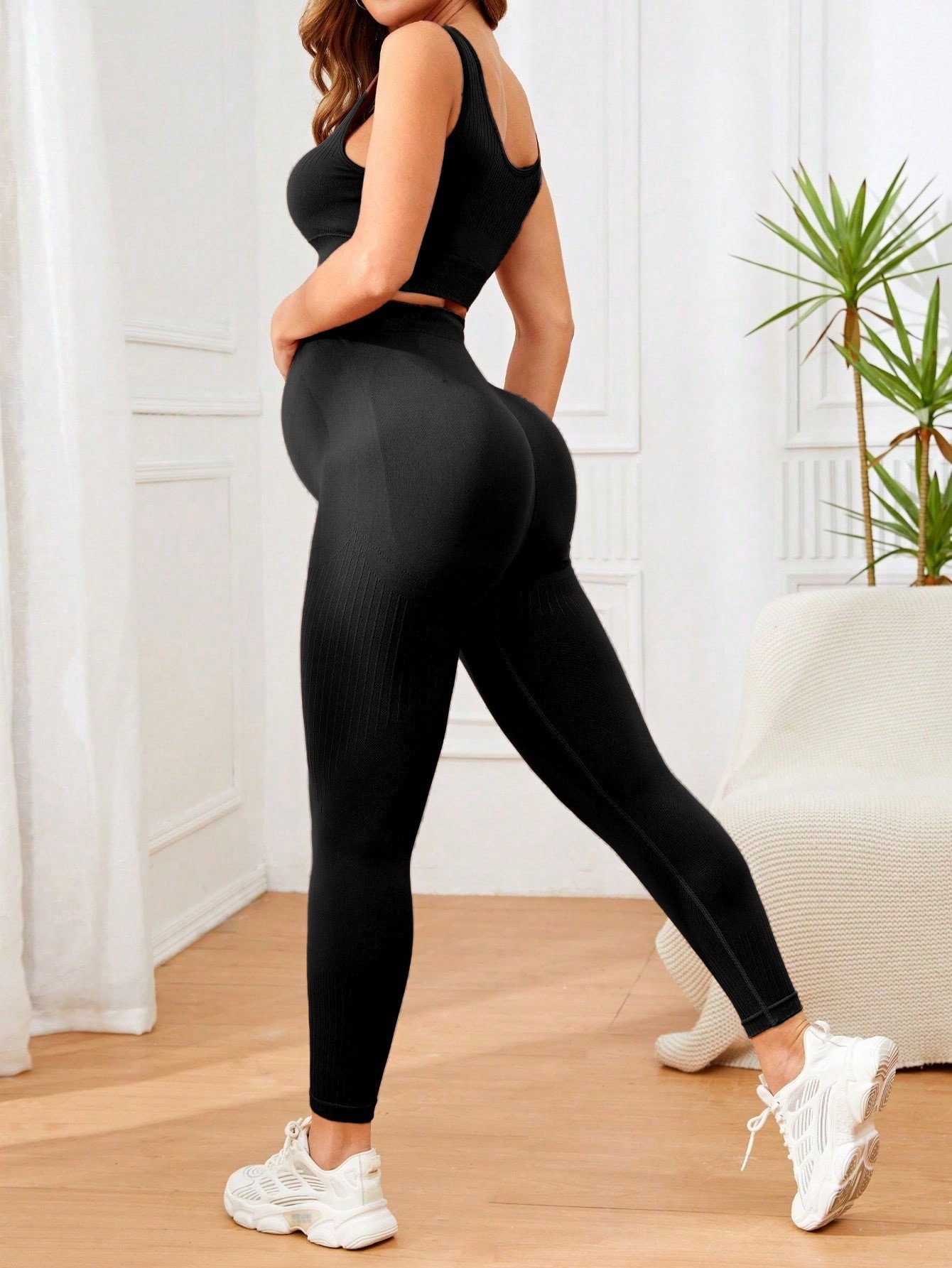 High-Waisted Slimming Quick-Dry Maternity Yoga Bra and Leggings Set for Women