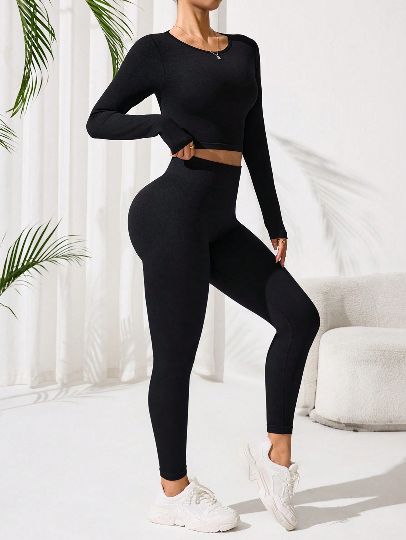 Sexy Backless Crossover Slimming Quick-Dry Yoga Leggings Set for Women (without pads)