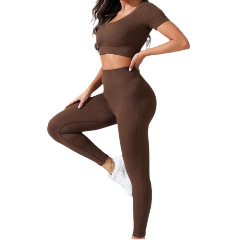 Slim-Fit Quick-Dry High-Waisted Yoga Leggings Set for Women with Sexy Hip-Lifting Effect