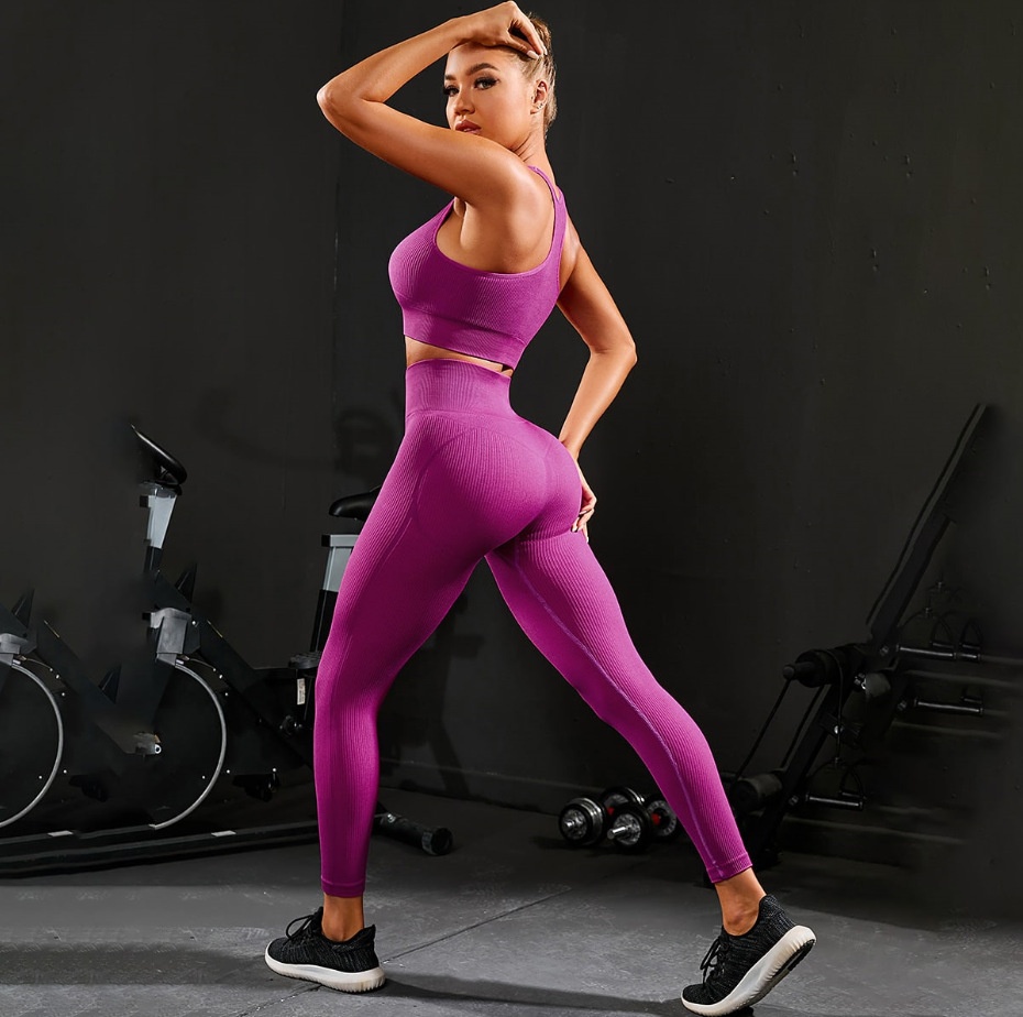 High-Waisted Slimming Quickdry Yoga Leggings Set for Women with Sexy S-Shape Silhouette