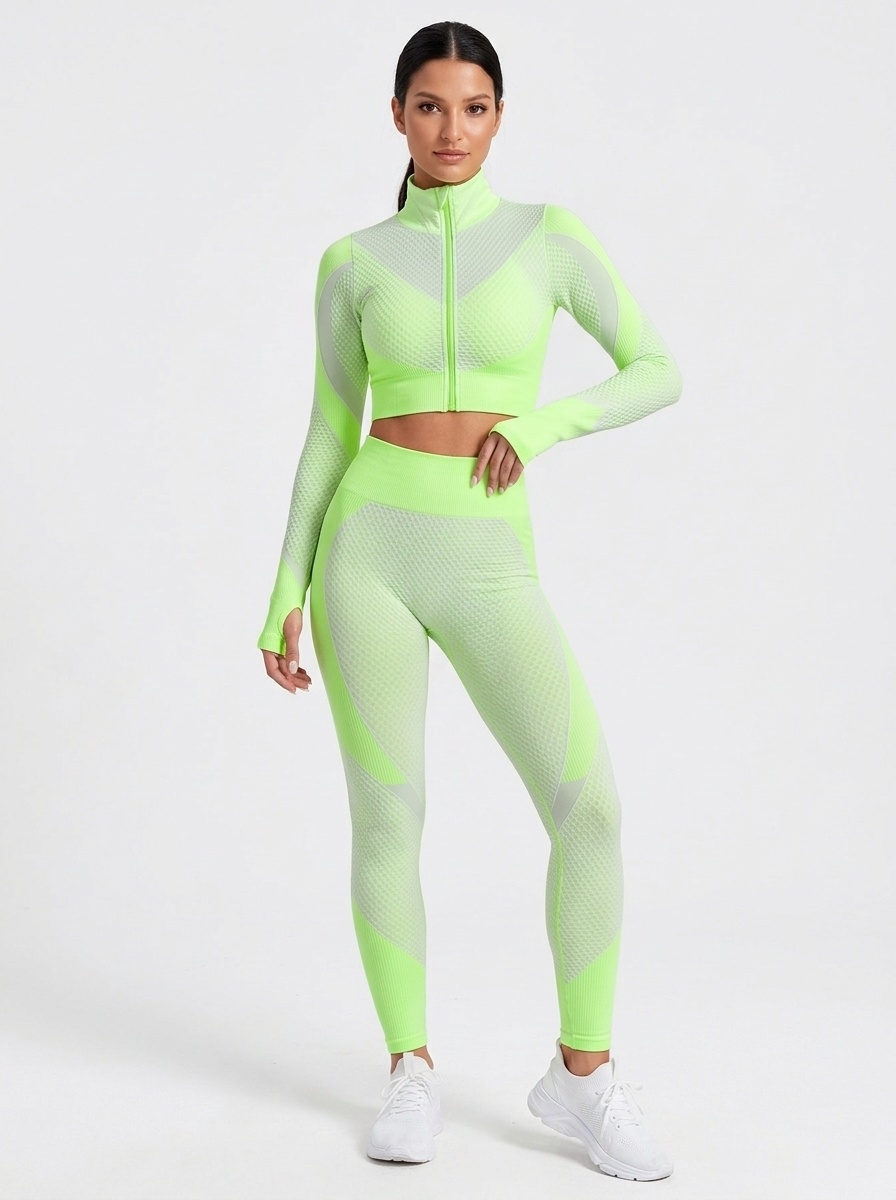 Slimming Quickdry Jacket & Leggings Set with S-Shape Fit for Women