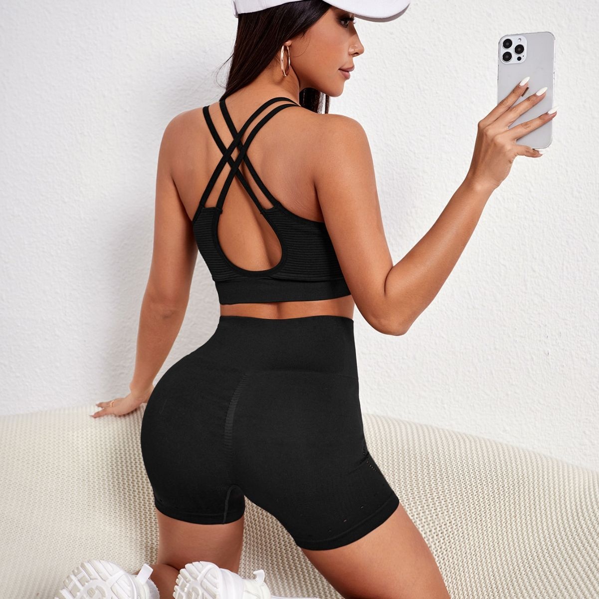 Shock-Absorbing Backless Quickdry Wire-Free Sports Bra with Sexy Slimming Fit for Women