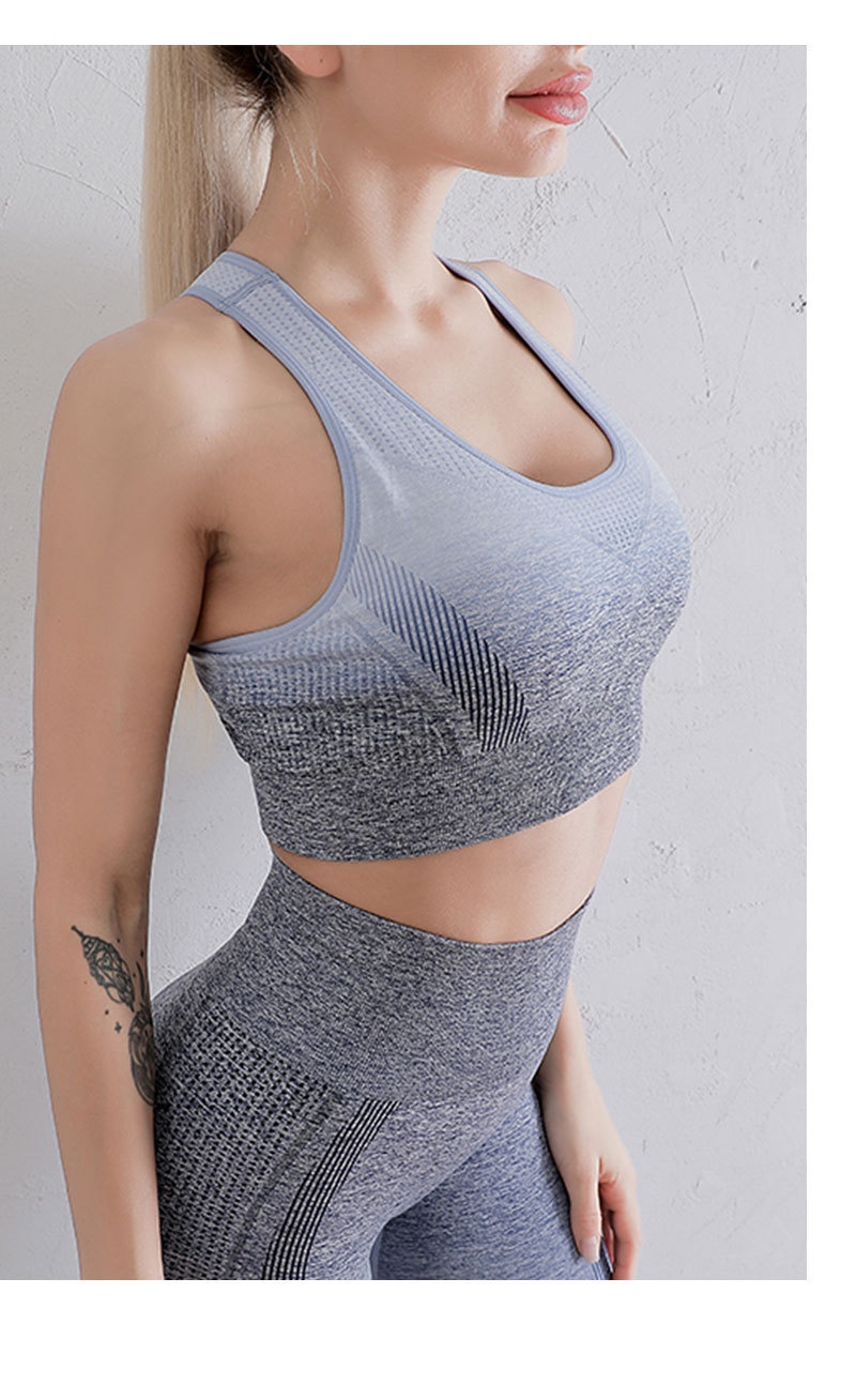 Gradient Quick-Dry Slimming Sports Bra with Shock-Absorbing Function for Women
