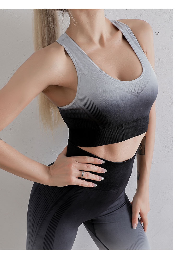 Gradient Quick-Dry Slimming Sports Bra with Shock-Absorbing Function for Women