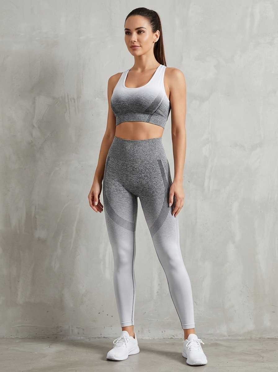 Gradient Quick-Dry Slimming Sports Bra with Shock-Absorbing Function for Women