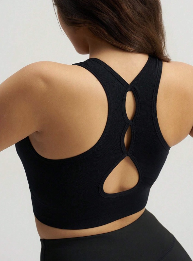 Shock-Absorbing Backless Sports Bra with Detachable Pads and Slimming Fit for Women
